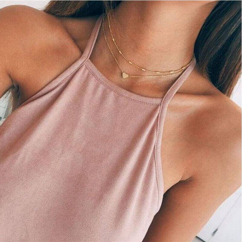 Gold heart-shaped necklace